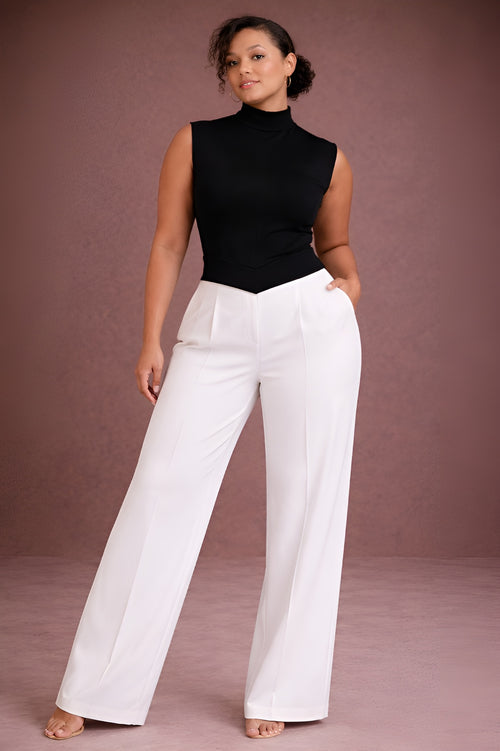 Organic Cotton Sculpted Mock-Neck Top