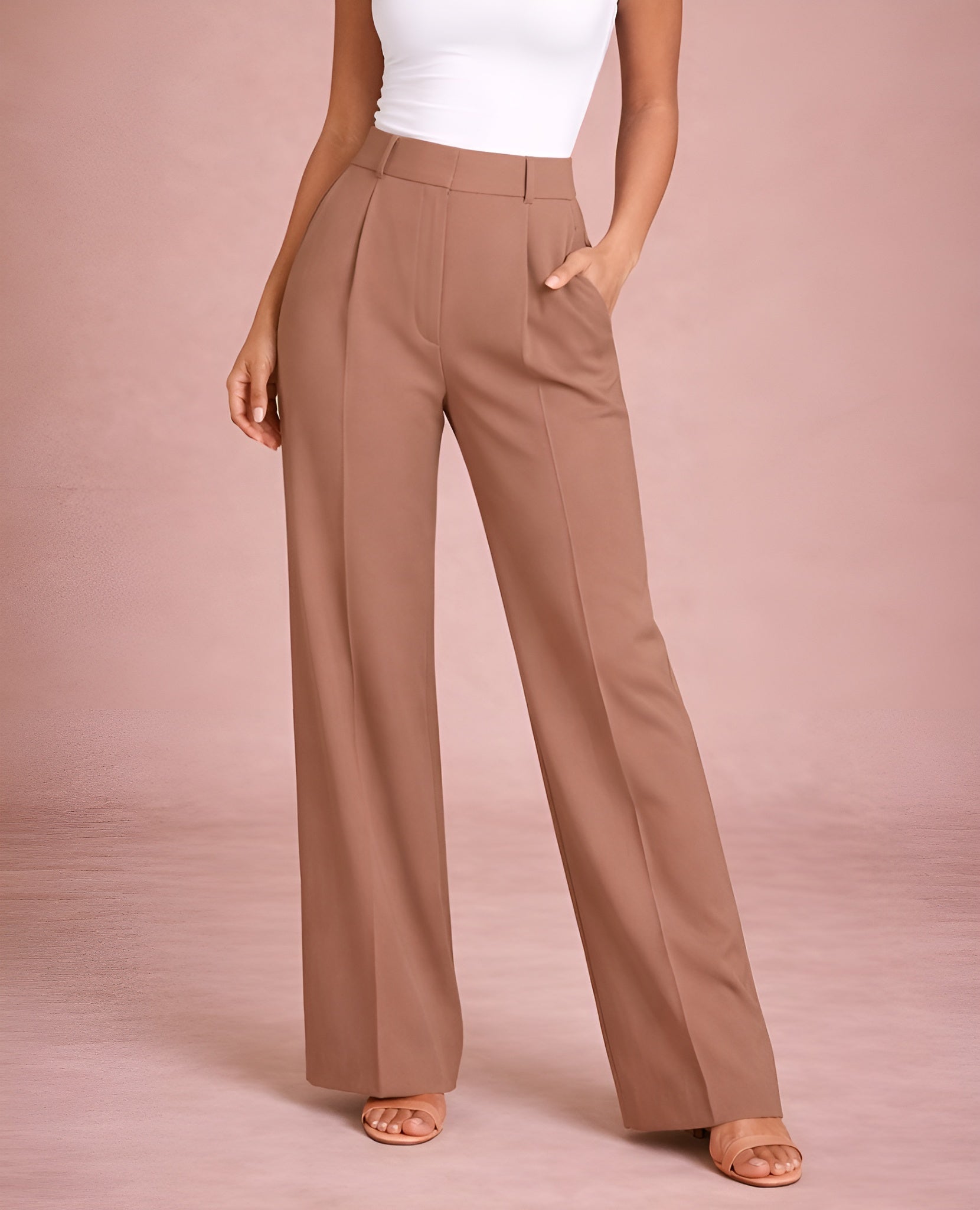 Organic Cotton High-Rise Wide Leg Trousers